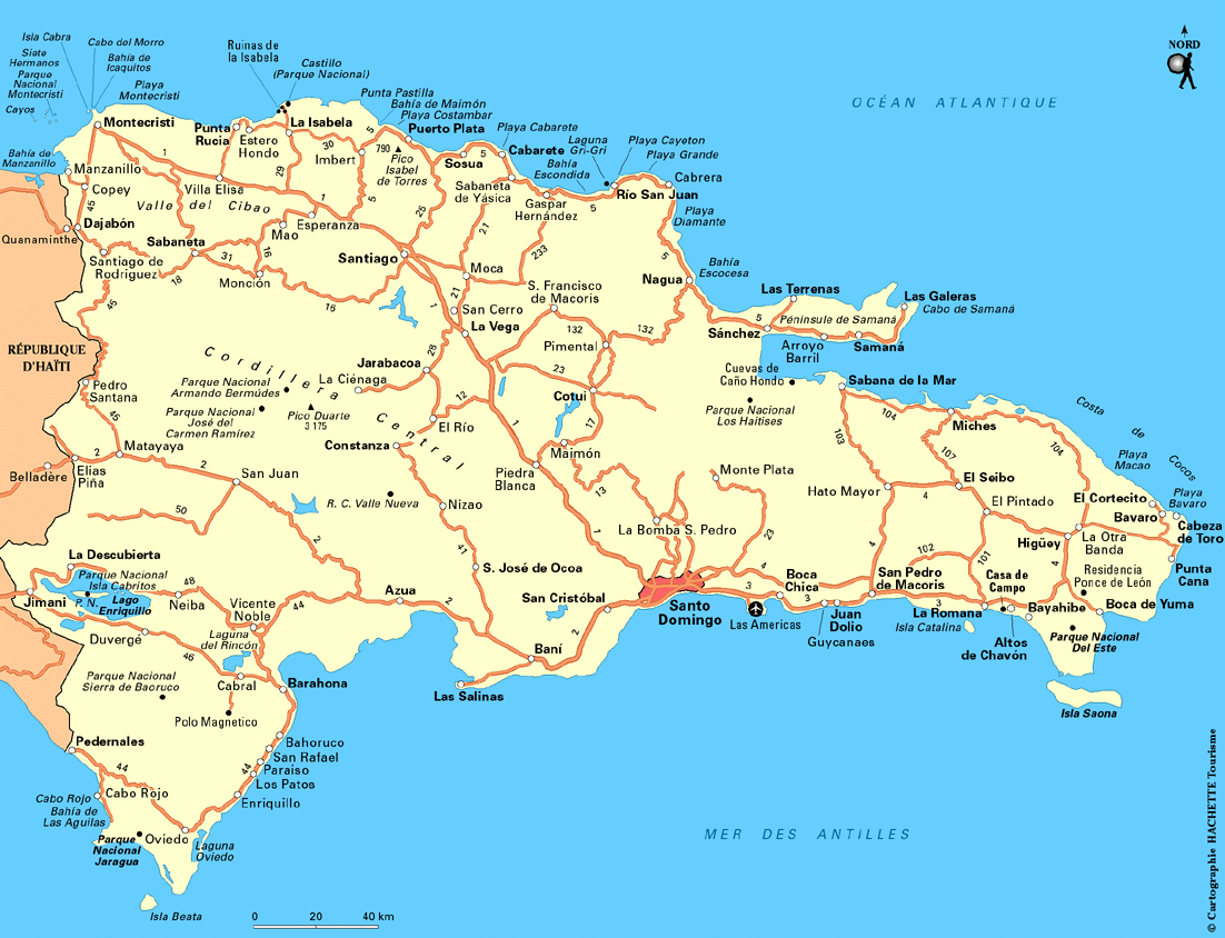 Dominican Republic Road Map